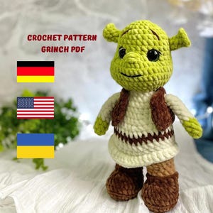Shrek Crochet Pattern PDF | Amigurumi Ogre Toy Tutorial | English Crochet Pattern Download