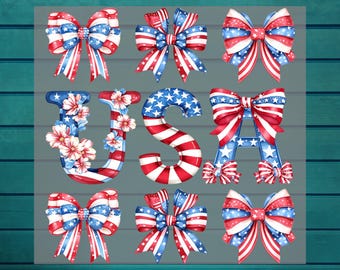 4th of July Dtf | Coquette USA Dtf | Labor Day Heat Press | Floral Patriotic Dtf | Stars Stripes USA Flag | 4th of July Independence Day