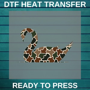Camo Mallard Duck Dtf Printing | Hunting Dad DTF Transfer | Hunting Men Dtf Print | Camo Duck Silhouette Heat Press | Hunting Ready To Press