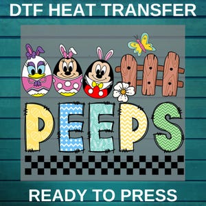 Easter Disney Peeps Dtf Printing | Mickey Minnie DTF Transfer | Happy Easter Peeps Dtf Print | Bunny for Heat Press | Rabbit Ready To Press