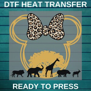 Disney Minnie Animal Kingdom DTF Printing | Safari Family Matching Dtf Transfer | Disney Ready To Press DTF | Disney Safari Iron On Transfer