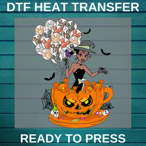 Halloween Disney Princess Villains Dtf | Disney Bad Women Dtf Print | Disney Pumpkin Dtf | Female Disney Villains | Spooky Season To Press
