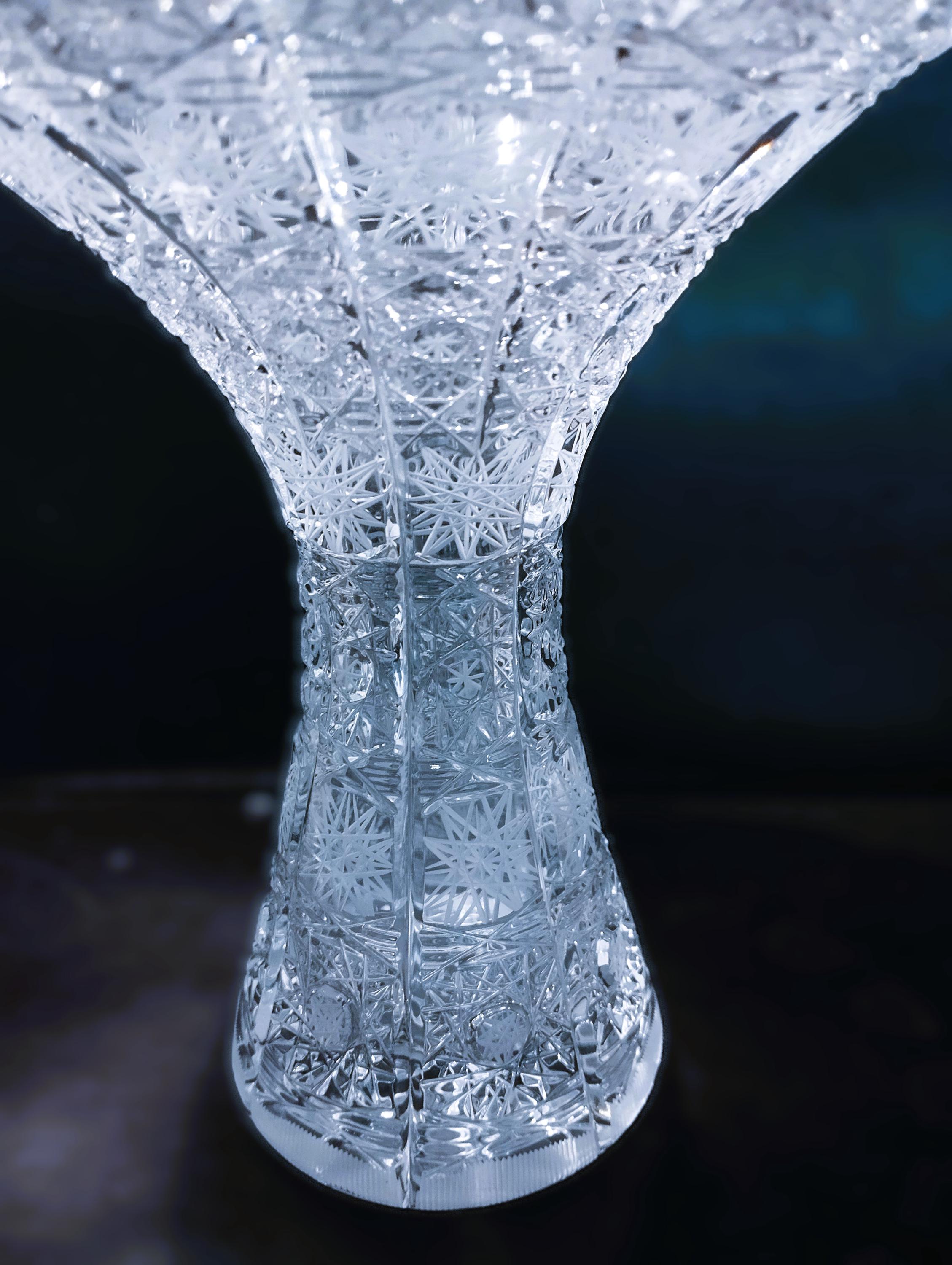 Hand Cut Czech Crystal Vase - Bohemian Glass (8