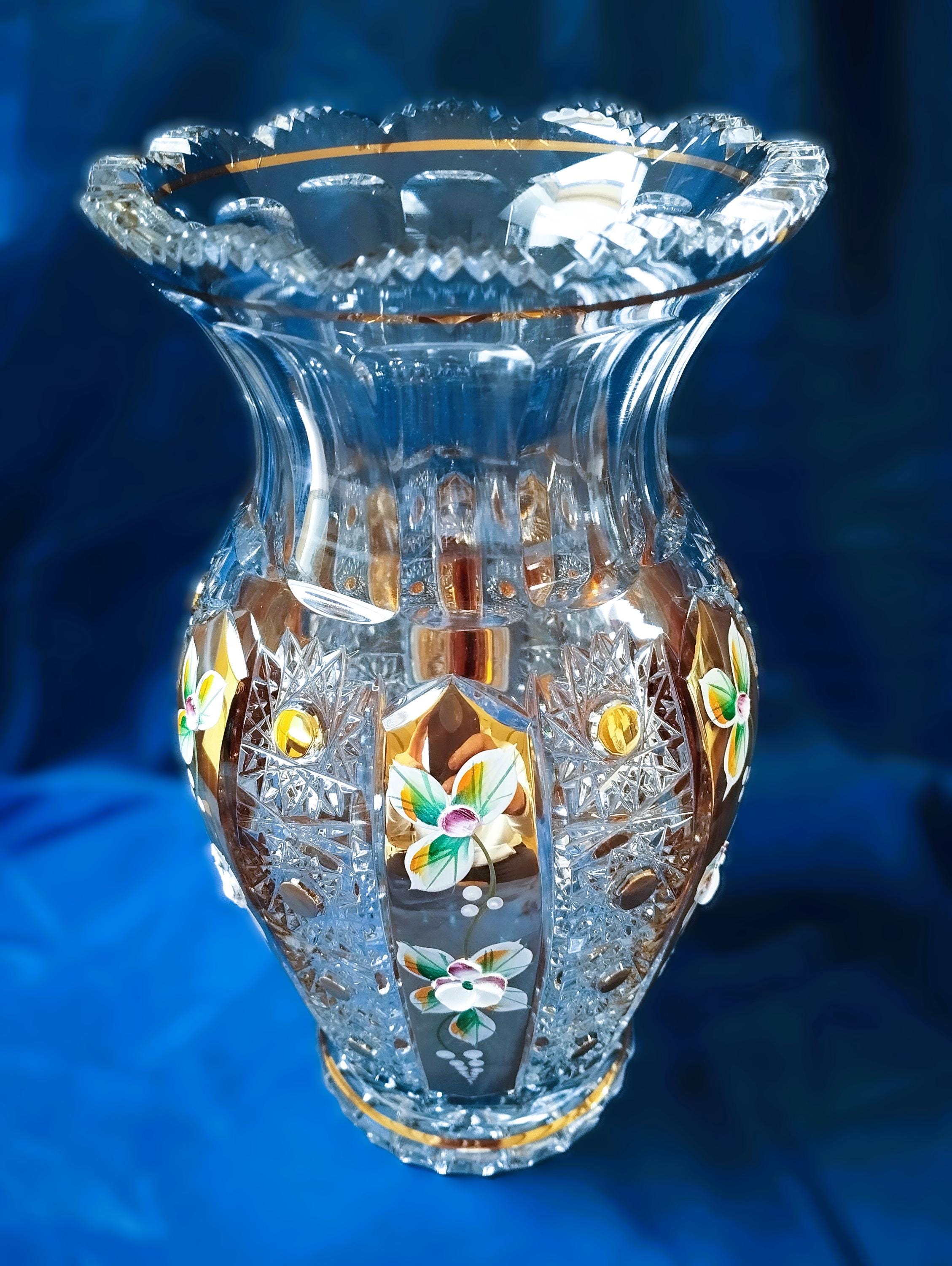 Czech Bohemia Crystal Glass - Cut Crystal Vase 26cm/10,5