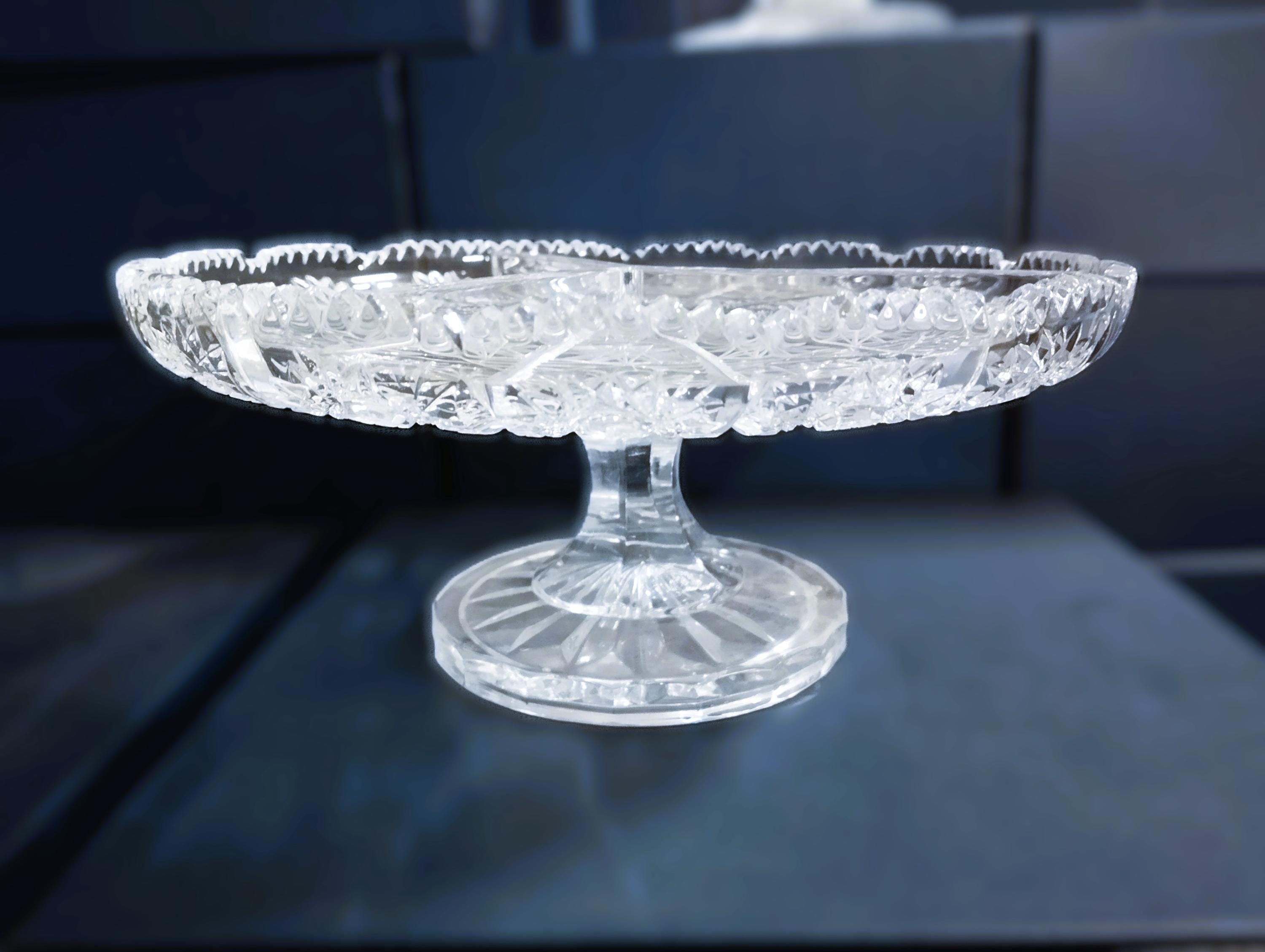 Czech Bohemia Crystal Glass - Cut Tray 23cm/9