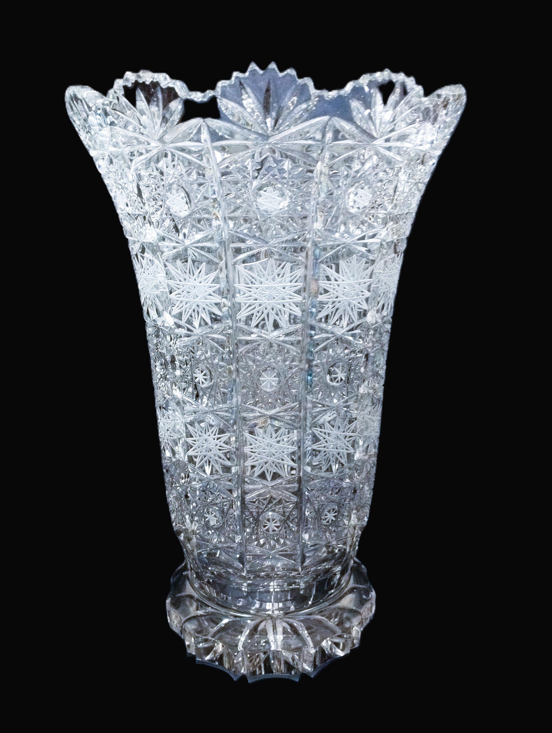BOHEMIA CRYSTAL 花瓶 Czech Bohemia Crystal Glass - Cut Crystal Vase 25cm/10