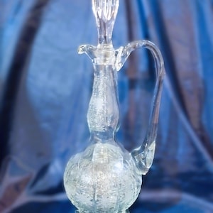 Czech bohemia crystal glass - Cut crystal light green heavy carafe with plug 46cm/18&quot;