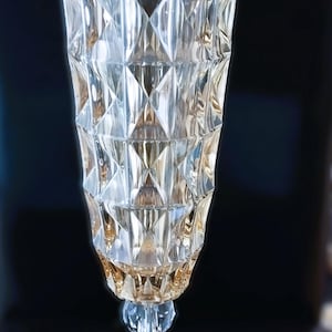 Luxury czech crystalite heavy vase 46 cm decorated with gold and metal leg III.