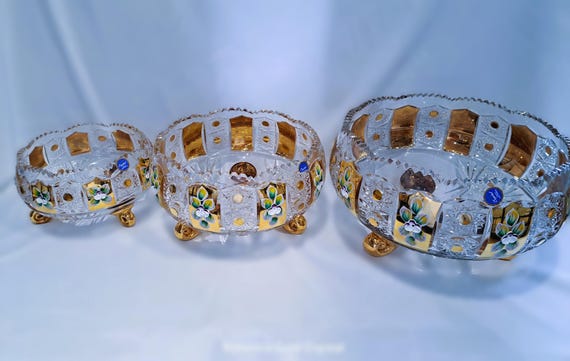 ボヘミアクリスタルボウル 脚付 ボヘミアクリスタルボウル 脚付