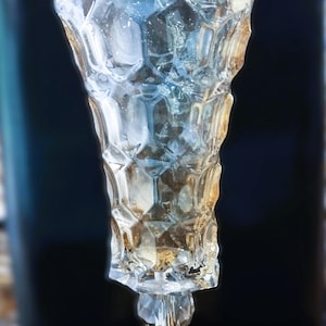 Luxury czech crystalite heavy vase 50 cm decorated with gold and metal leg