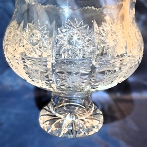 Cuenco de cristal checo tallado de 20 cm