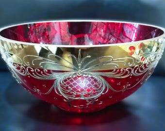 Ladislav Sevcik Bohemian Crystal Bowl 7 Inch - Etsy