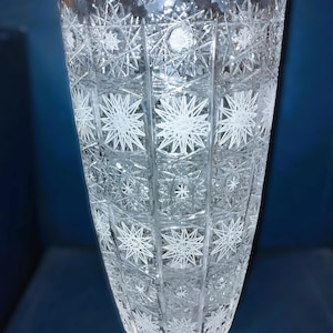 Hand Cut Czech Crystal Vase: Bohemian Glass, 30cm/12