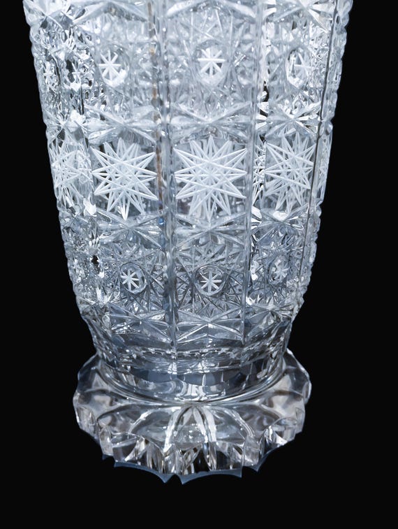 Czech Bohemia Crystal Glass - Cut Crystal Vase 25cm/10