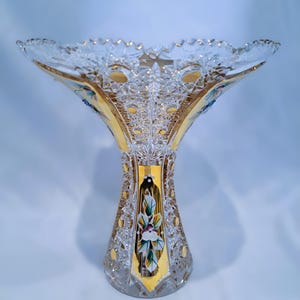 Czech bohemian crystal vase - Etsy 日本