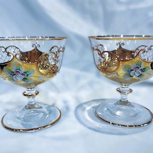 Gold rim bohemia glass - Etsy 日本