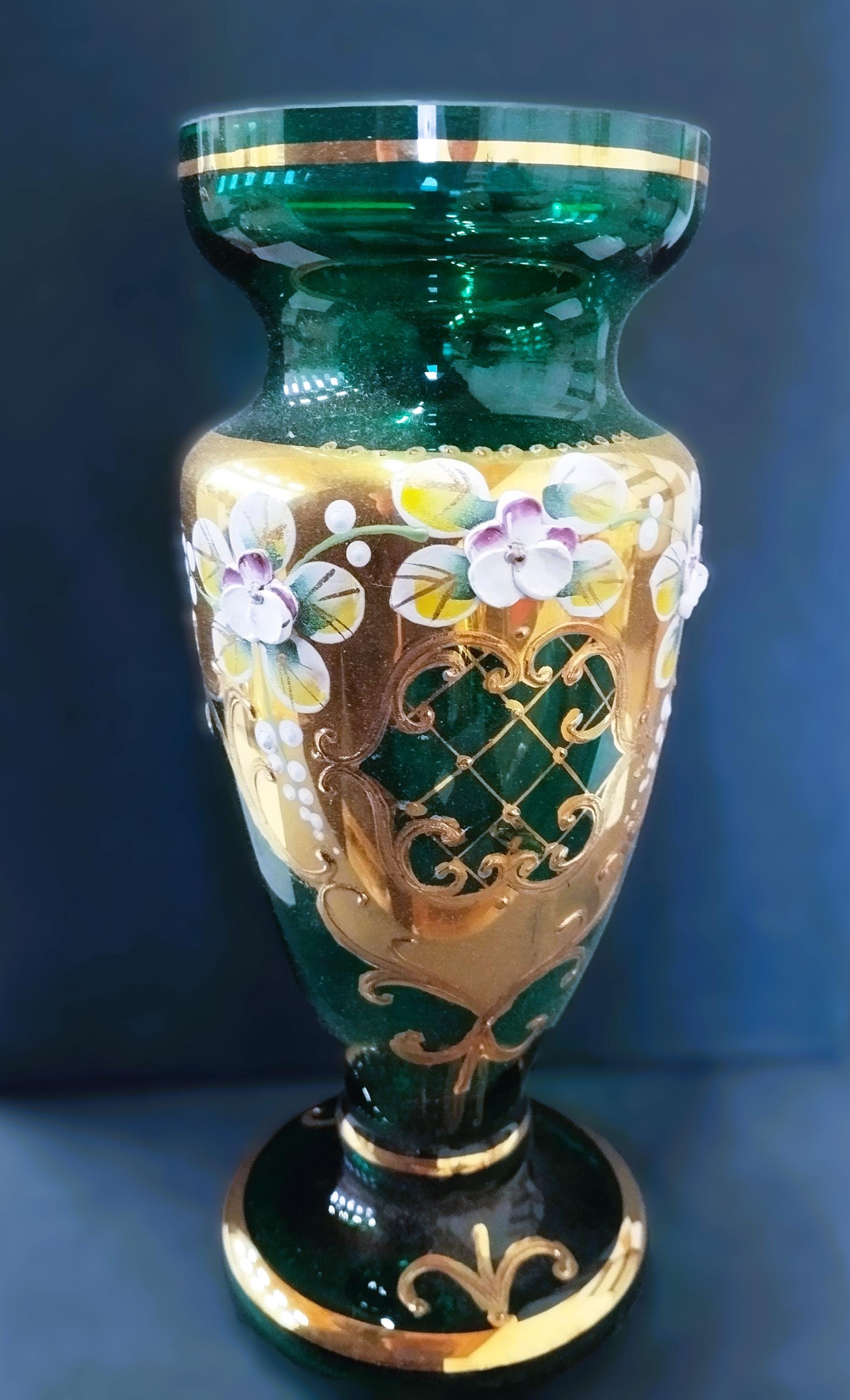 Bohemia glass vase - Etsy 日本