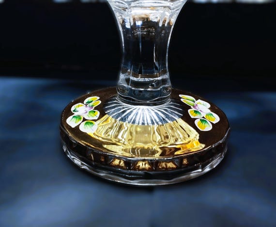 アンティーク！チェコ・クリスタルガラスのトレー チェコボヘミア