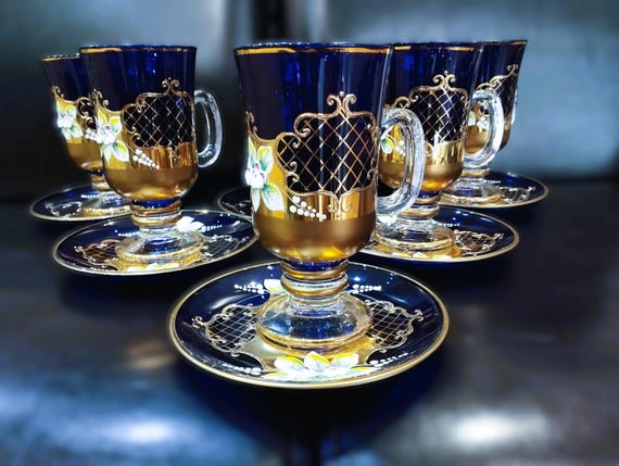 12 days of christmas hand painted wine glasses Palm Beach Regency