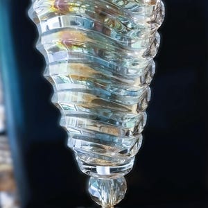 Luxury czech crystalite heavy vase 46 cm decorated with gold and metal leg II.