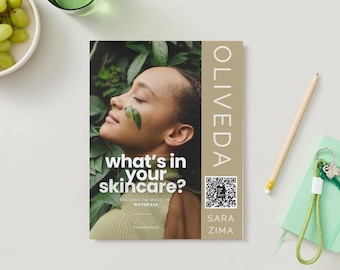 Flyer/Aufsteller - Olivenbaum Menschen QR-Code Display Produkte Bild | Oliveda | Digitaler Download | Personalisierbar