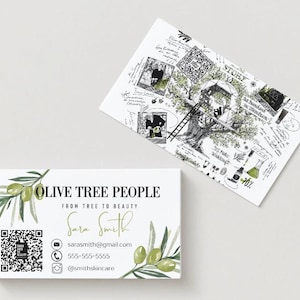 Olivenbaum Menschen Visitenkarte | Oliveda | Digitaler Download | Personalisierbar