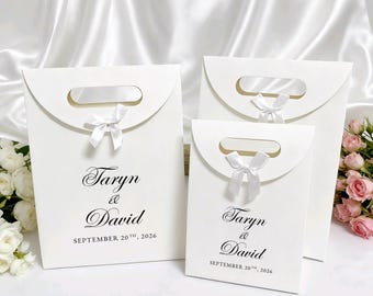 Gepersonaliseerde elegante bruiloft welkomstcadeauzakjes, op maat gemaakte bedankje voor je komst