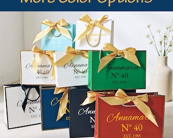 Personalized Birthday Gift Bag, Personalized Name Gift Bags, Birthday Bags For Her, Birthday Bags, Custom Gift Bag, Bow Tie Gift Bags