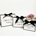 Wedding Welcome Bags with Satin Ribbon, Custom Bridesmaid Gift Bags, Bow Tie Gift Bags, Thank You Gift Bags, Personalized Paper Bag