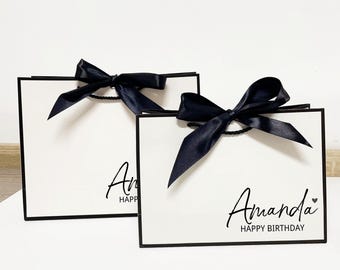 Personalized Birthday Gift Bag, Personalized Name Gift Bags, Birthday Bags For Her, Birthday Bags, Custom Gift Bag, Bow Tie Gift Bags