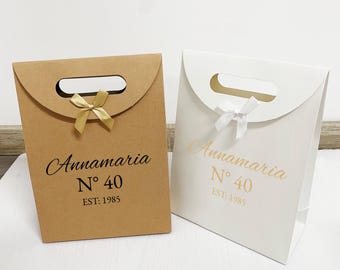 Personalized Birthday Gift Bag, Personalized Name Gift Bags, Birthday Bags For Her, Birthday Bags, Custom Gift Bag, Bow Tie Gift Bags