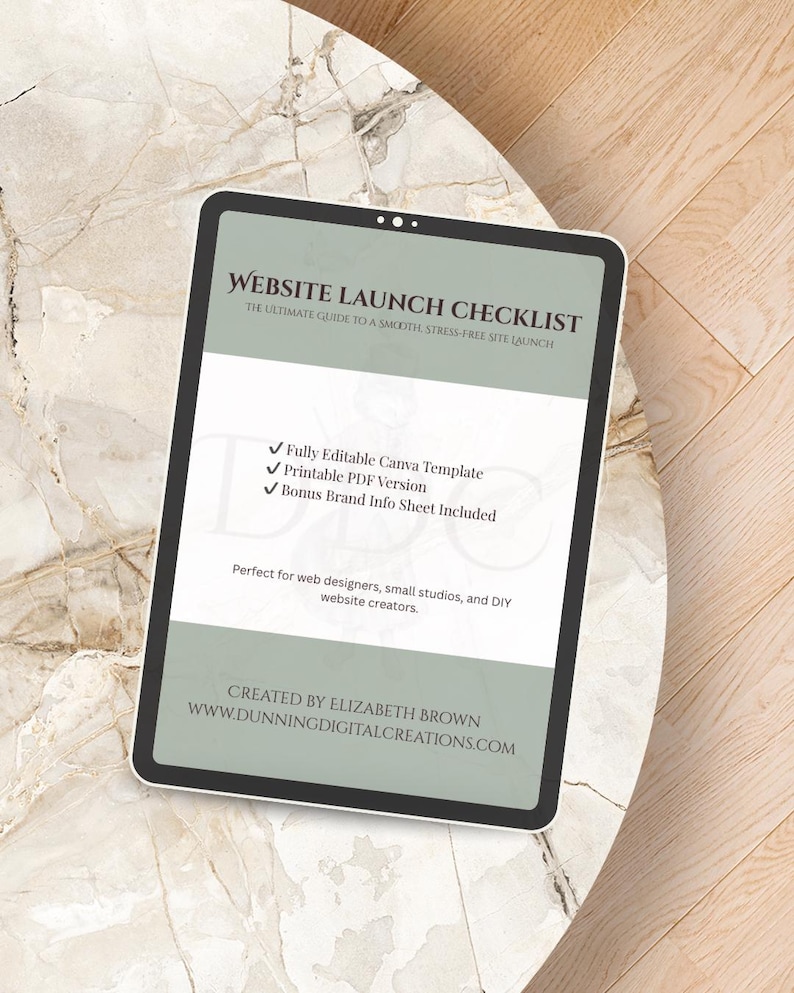 Website Launch Checklist | Editable Canva Template (A4 & US Letter) - Etsy