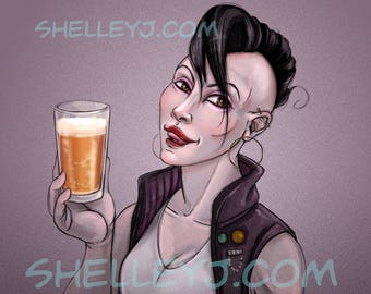 Beer Girl IPA illustration print - beer girl series