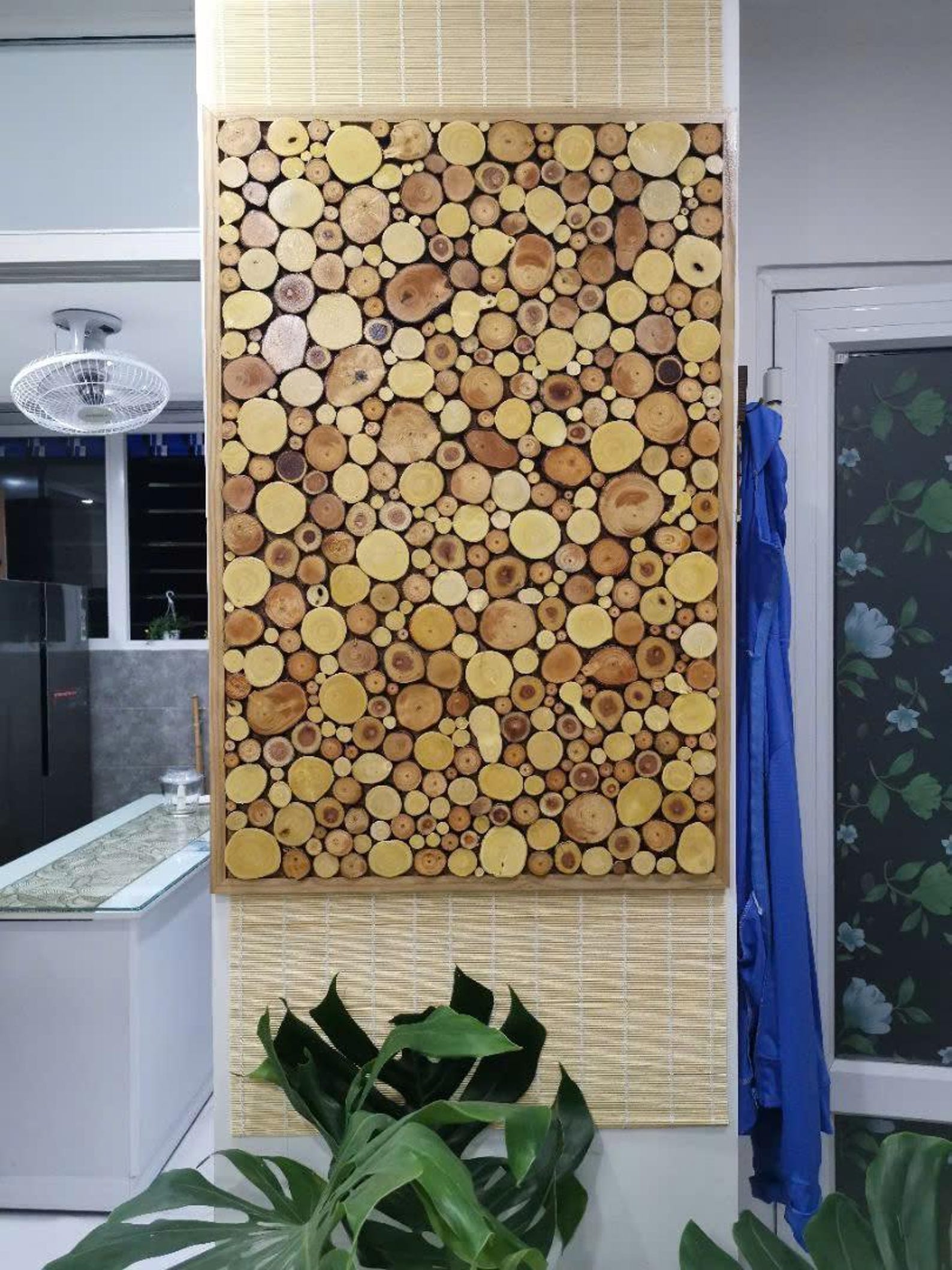 Handmade Reclaimed Wood Slice Wall Art: Natural Mosaic Decor - Etsy