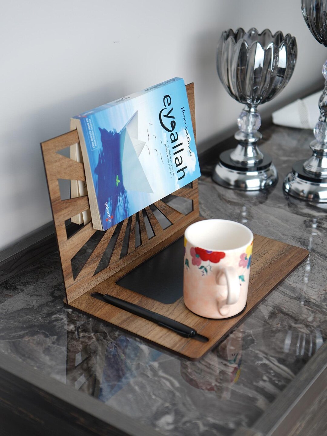 Personalized Wooden Book Reading Stand – Modern, Stylish & Portable ...