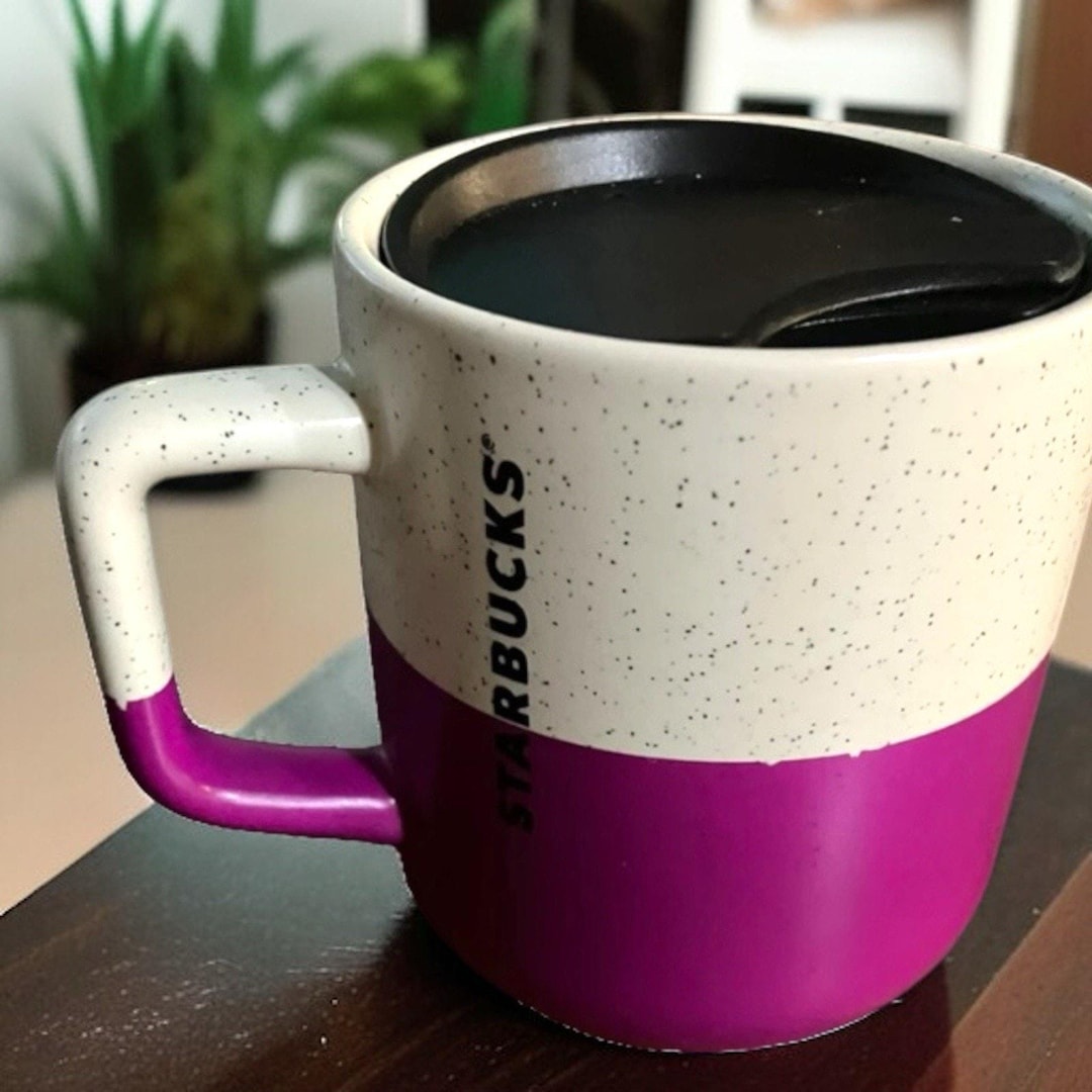 2022 Purple/cream Colorblock Two Tone Starbucks Ceramic Coffee 14oz Mug ...