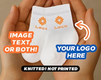 Custom Logo Image Baby Socks: Organic Cotton Personalized Newborn Gift