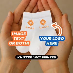 Calcetines de bebé con logotipo personalizado: regalo personalizado para recién nacidos de algodón orgánico
