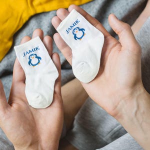 Personalisierte Babysocken: Name, Bio-Baumwolle Neugeborenen Geschenk
