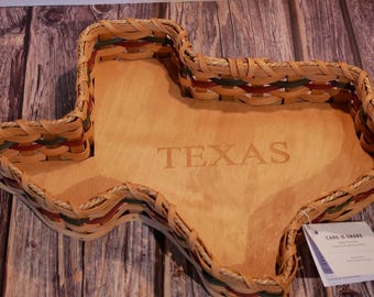 Handwoven Amish State Basket — Choose Your State | Wall/Counter Tray | Care-N-Share | Amish Handcrafted Basket — Handwoven Baskets — Decor