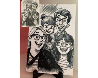 Gelaagd 3D-familieportret: aangepaste fotoprint, uniek herdenkingscadeau