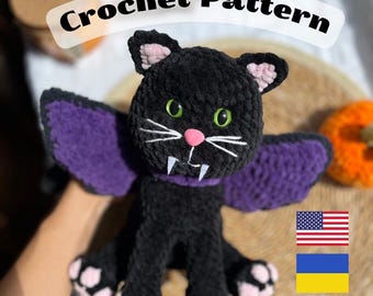 Dracula Cat Crochet Pattern | Halloween Amigurumi PDF Tutorial