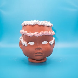 Cake doll head Ceramic Planter