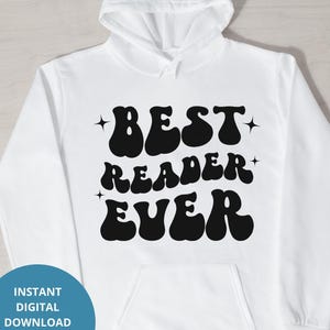 Camiseta SVG PNG "Melhor Leitor de Todos os Tempos", Camiseta Retro para Amantes de Livros, Alunos, Professores e Bibliotecários, Clube do Livro, Presente Literário, Bibliófilo