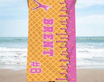 Toalla de playa personalizada: nombre personalizado, regalo de despedida de soltera