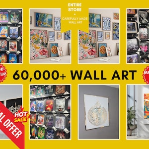 Best Selling 60K Digital Wall Art Designs in 40 Niches I Instant Download. Printeful print I Free PSD Mockup included mrr + plr I Resell