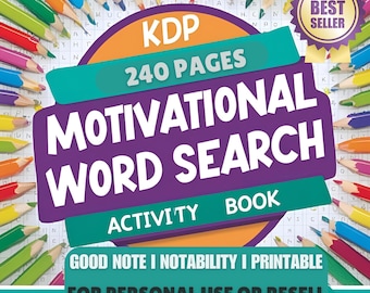 Best 240 Pages KDP Motivational Word Search I Instant Download I Good Note I Notability I Printable I Best Seller I Resell Right