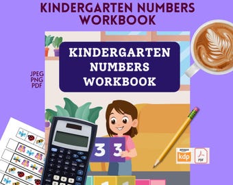 Kindergarten Numbers Workbook for smart kids I Canva Editable I Instant download I Resell Right I Best seller I Mrr + Plr I printable able