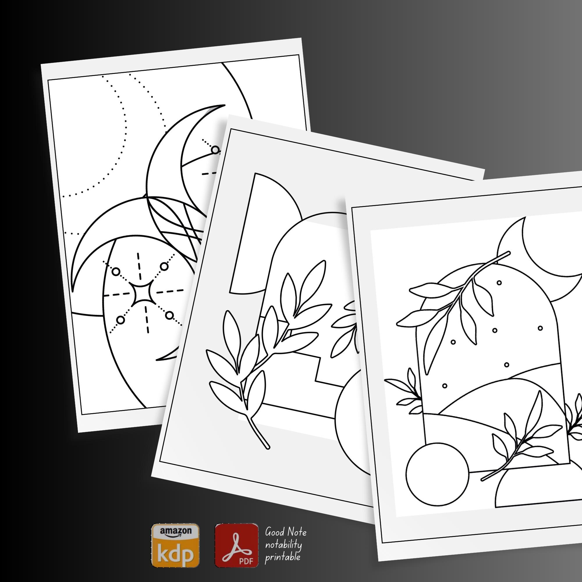MRR Minimalist Boho Colouring Book | Modern Line Art Patterns ...