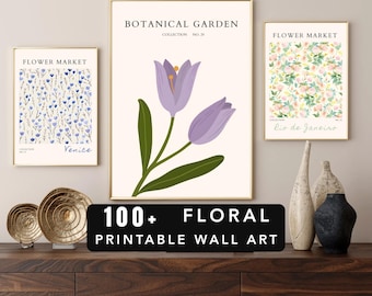 MRR + PLR 100+ Floral Digital Wall Art Prints | Vintage & Modern Styles | Instant Download | Printable Wall Decor | resell printable art